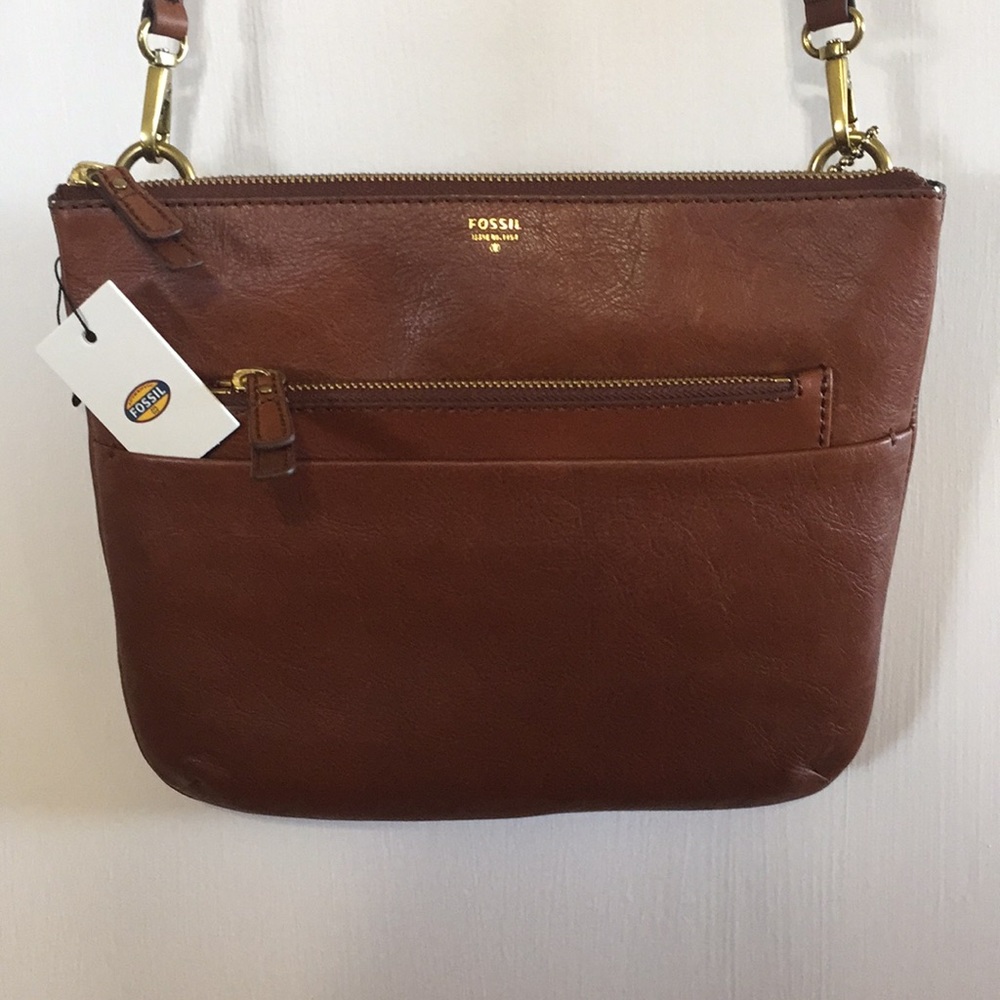 Fossil Tessa NWT TZ Crossbody Brown Leather
